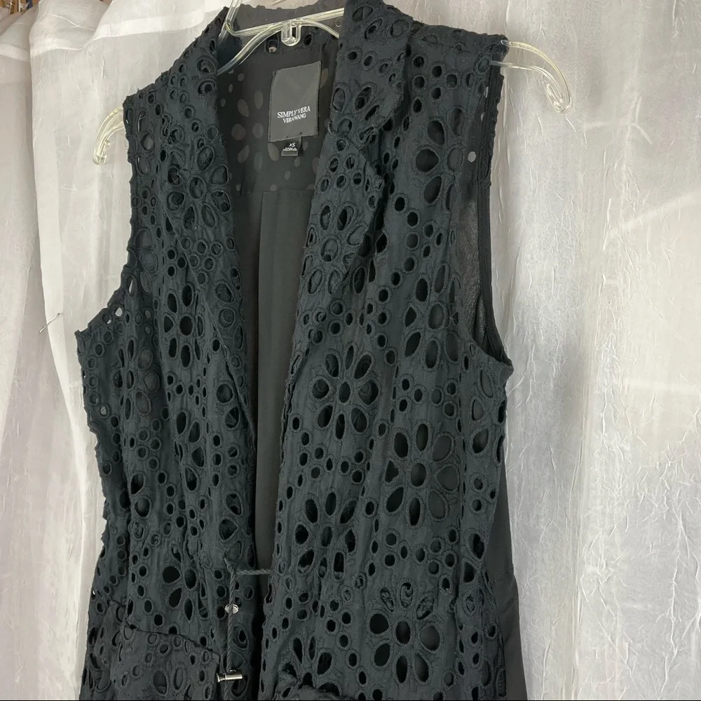 Simply Vera Vera Wang eyelet cardigan pull tie Size XS